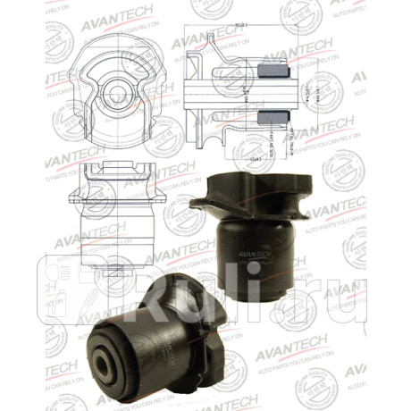 Сайлентблок задней балки avantech(кратность 1 шт) AVANTECH ASB0195  для прочие 2, AVANTECH, ASB0195