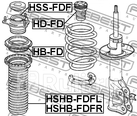 Подшипник опоры амортизатора hb-fd FEBEST HB-FD  для прочие 2, FEBEST, HB-FD