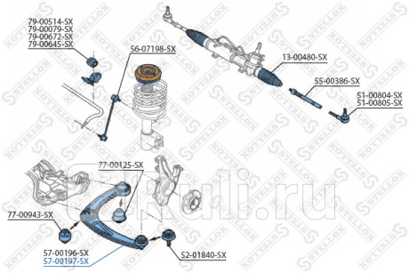 Рычаг передний нижний правый peugeot 308 STELLOX 57-00197-SX  для Разные, STELLOX, 57-00197-SX