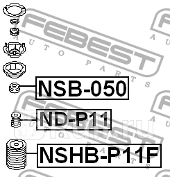 Втулка амортизатора nissan primera p11e 1996.06-2002.01 nsb-050 FEBEST NSB-050  для прочие 2, FEBEST, NSB-050